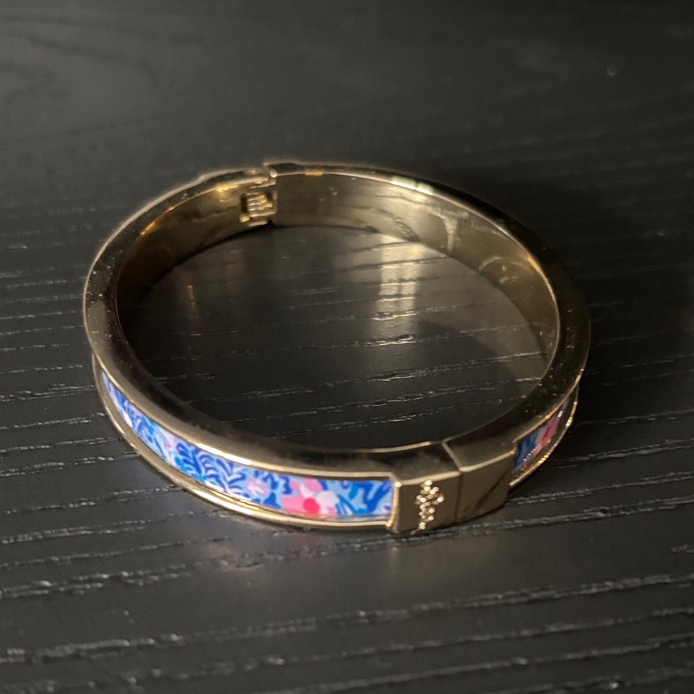 Lilly Pulitzer Gold and Blue Floral Bracelet